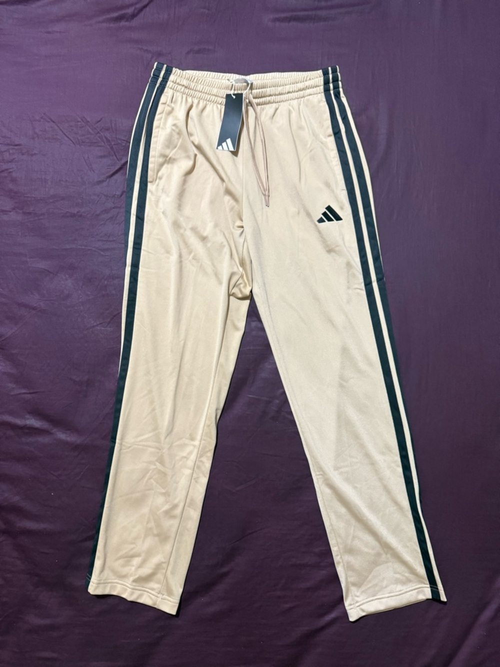 ADIDAS Men's OPEN HEM BOTTOM Tricot Track Pants Warm Sandstone JX5510 Sz XL, 2XL - Picture 5 of 9